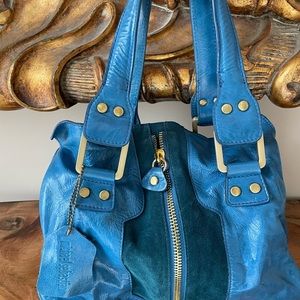 Beautiful blue soft leather purse.